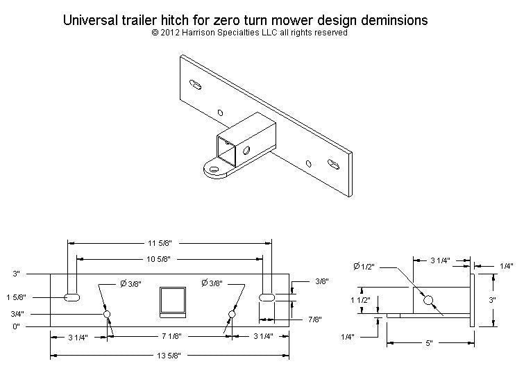 Toro Zero Turn Lawn Mower Hitch 1¼ inch receiver trailer hitches